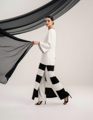 Monochrome Stripped Long dress